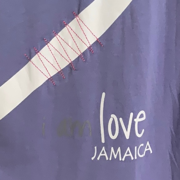 love Jamaica Cap Sleeve XL Deep V-neck Soft T-shirt - Picture 5 of 9